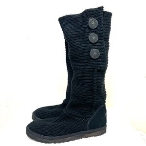 Ugg Australia Cardy Boot Sweater Boots Button Detail 5819 Black Size 7 women’s